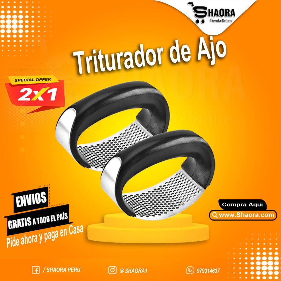 2 Trituradores de Ajo + 1 Afilador de Cuchillo Gratis - SHAORA