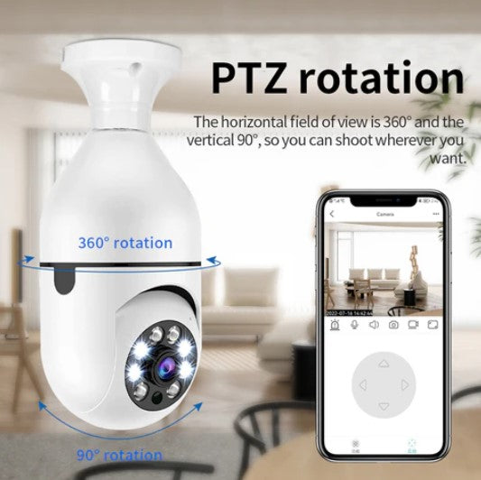 FOCO CAMARA WIFI DE SEGURIDAD 1080P 360°