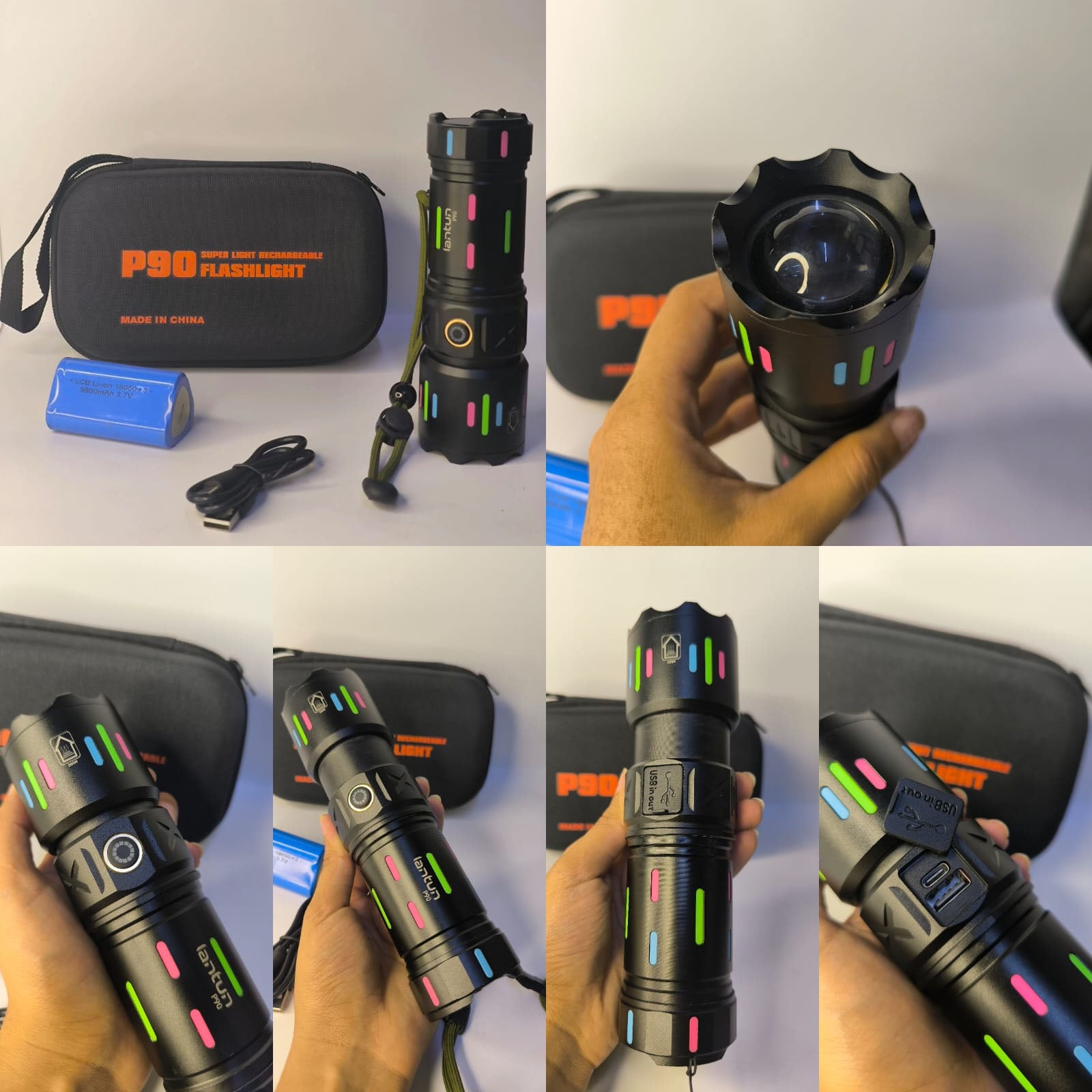 Linterna Zoom Premium con Luz Láser