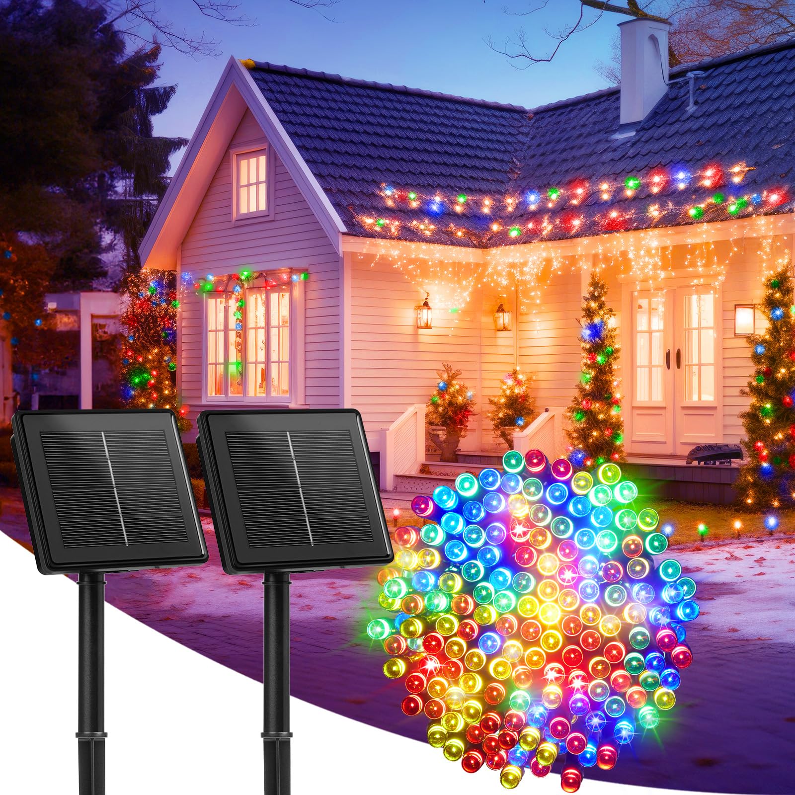 LUCES DE COLORES CON PANEL SOLAR - 18 MTS - SHAORA