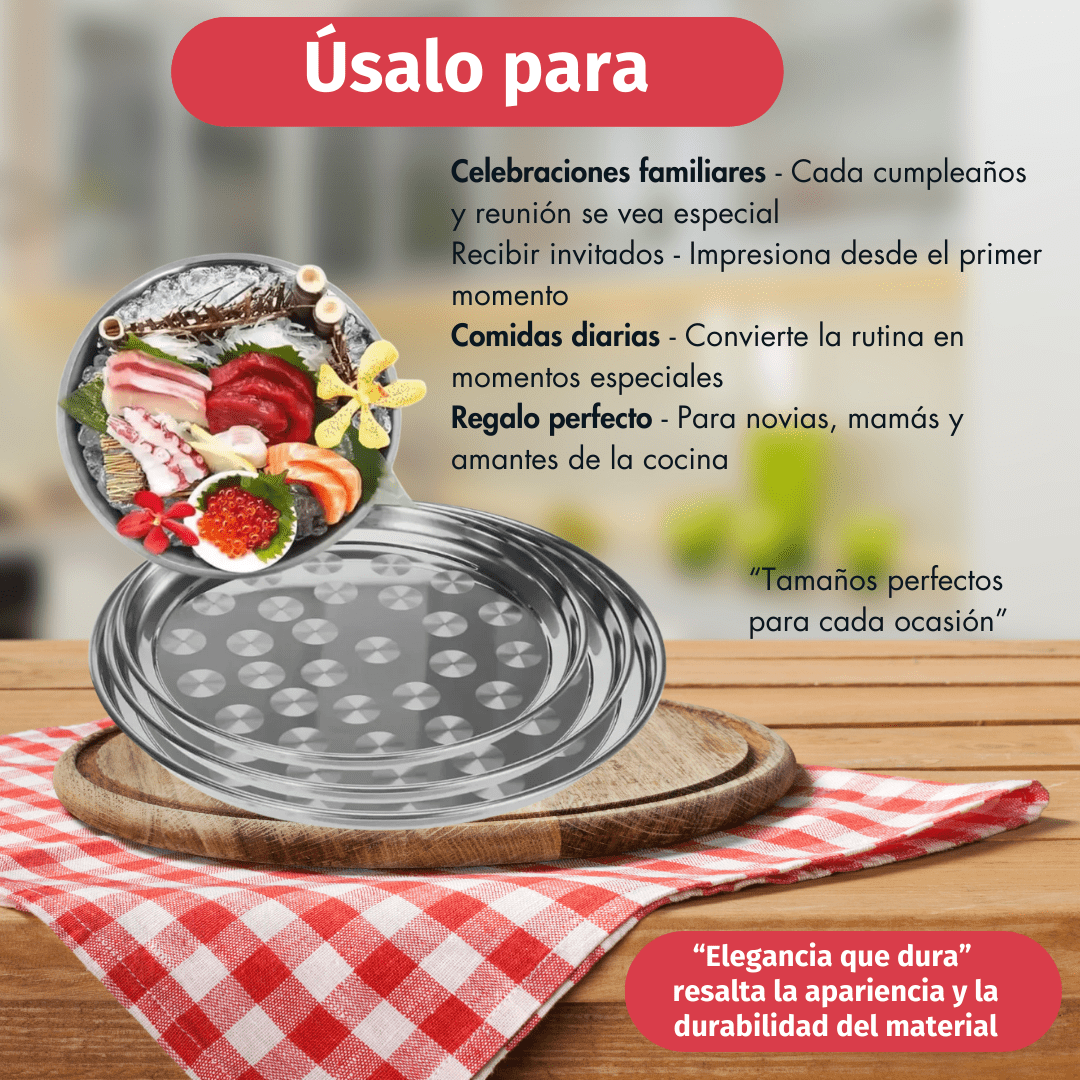 Set de Fuentes de Acero Inoxidable x4 - SHAORA