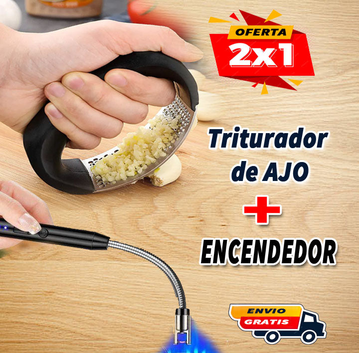 Pack Triturador de Ajo + Encendedor Recargable