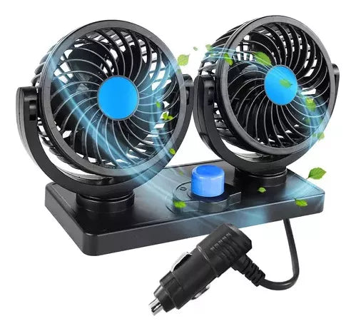 Ventilador  Doble Para Vehículo Gira 360°